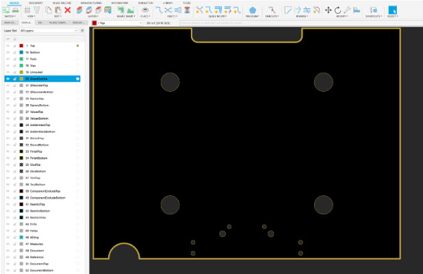 Autodesk Fusion Board Outline Layer