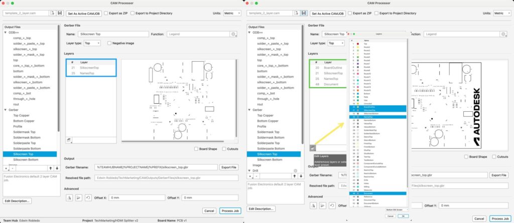 Modify CAM to include additional layers in Autodesk Fusion