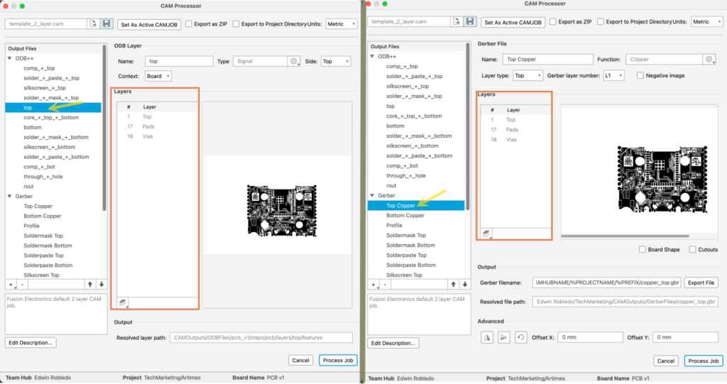 Top layer preview in Autodesk Fusion