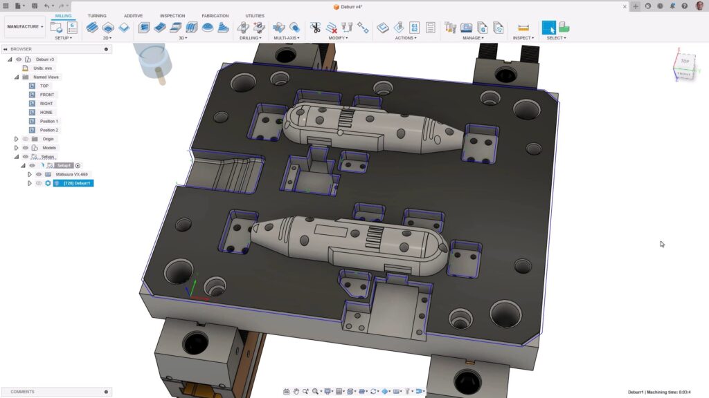 Deburr in Autodesk Fusion.