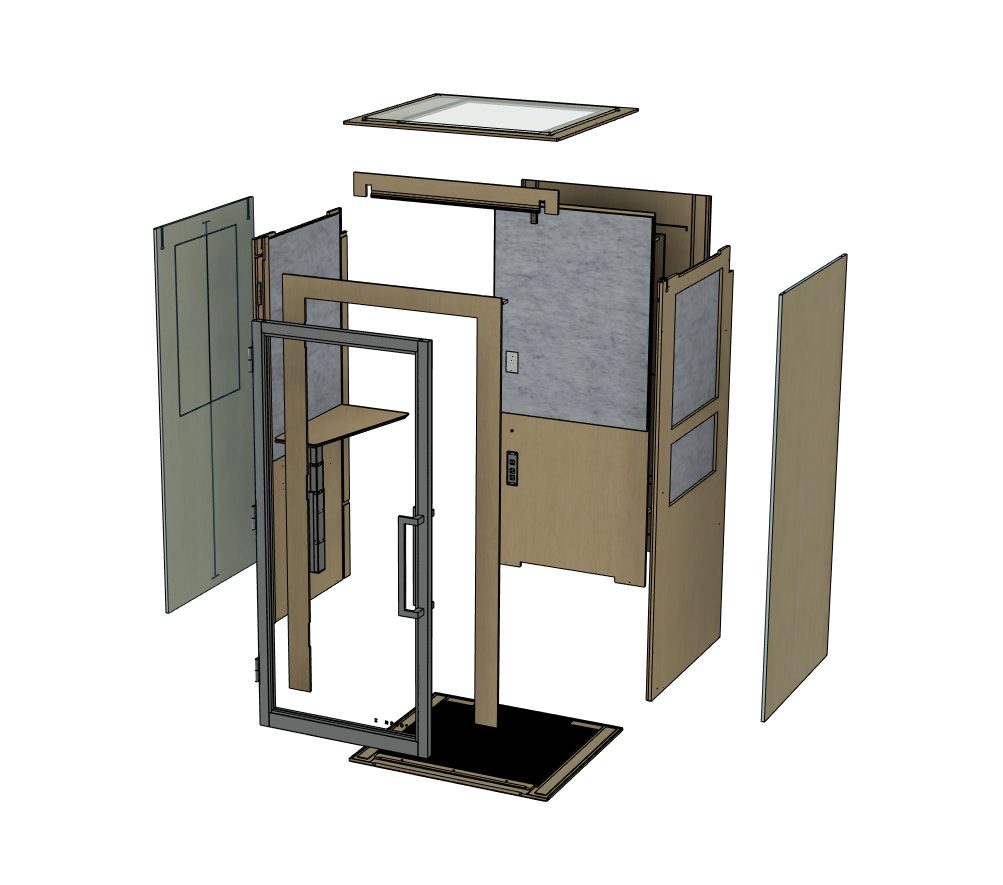 Zenbooth exploded view in Autodesk Fusion