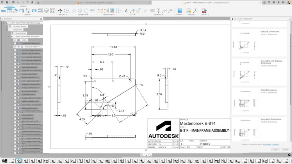 AI automated drawings in Autodesk Fusion