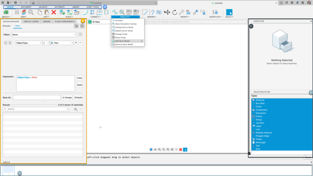 Schematic editor in Fusion electronics