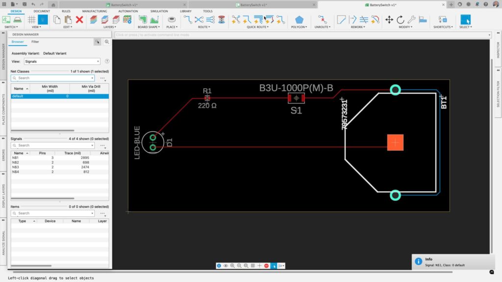 Adding parts to a PCB in Fusion.