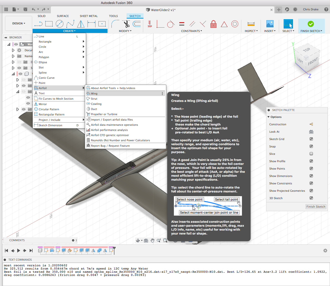 Fusion 360 supports an Airfoil Tool for designing Magnus Effect geometries.