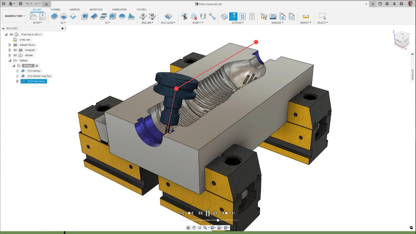 Fusion 360 offers support for 5-axis machining. 