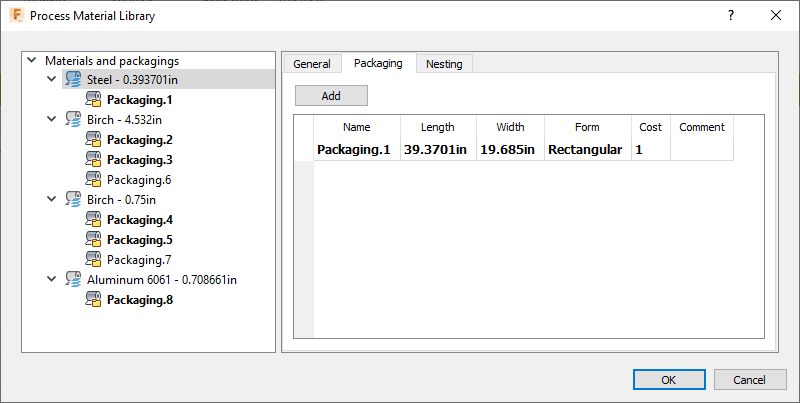 Process Material Library in Fusion.